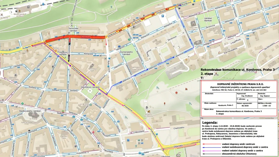 Rekonstrukce Koněvovy ulice 2020 II